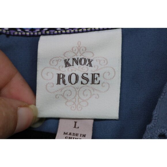 Knox Rose "Steel Shore" Blue Eyelet Lined Dress-Size Large-New with Tags - Picture 5 of 9